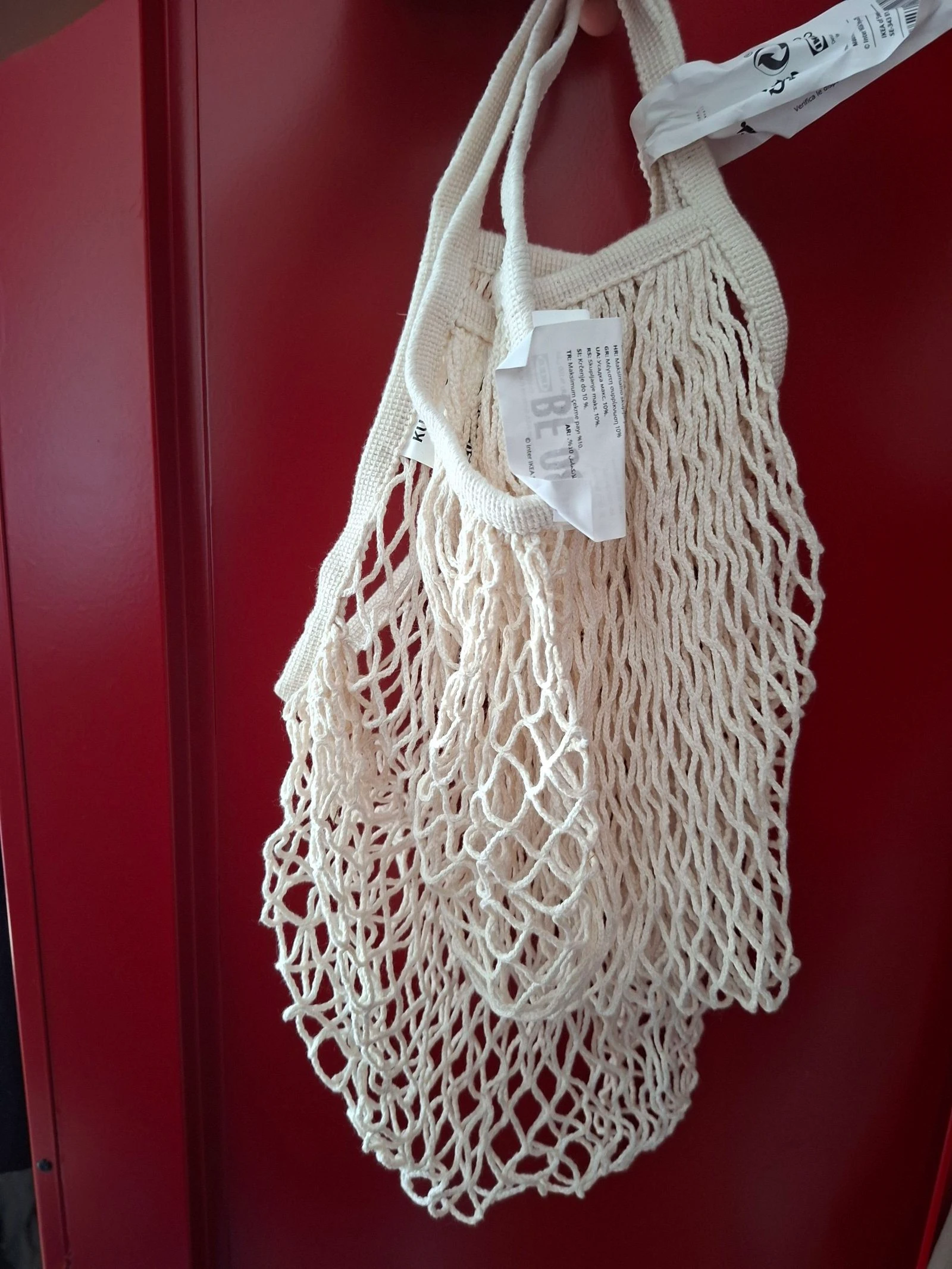 2 sac neuf filet beige ikea un petit un moyen